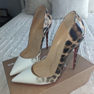 Christian Louboutin So Kate 120 Patent DeGrade Leopard Heels Size 39